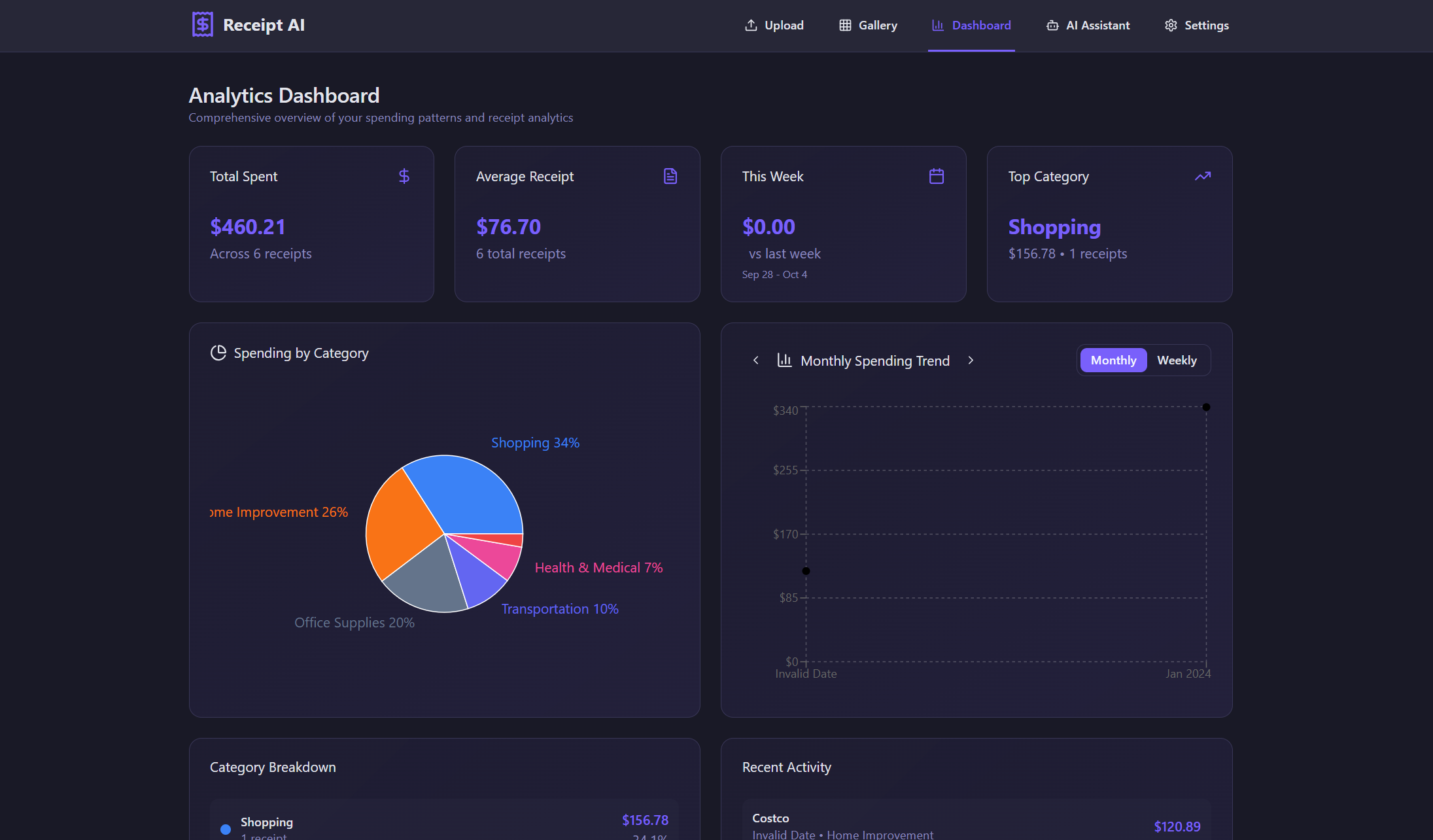 This is an image of the project I worked on that is named Receipt RAG Tracker* (in progress)