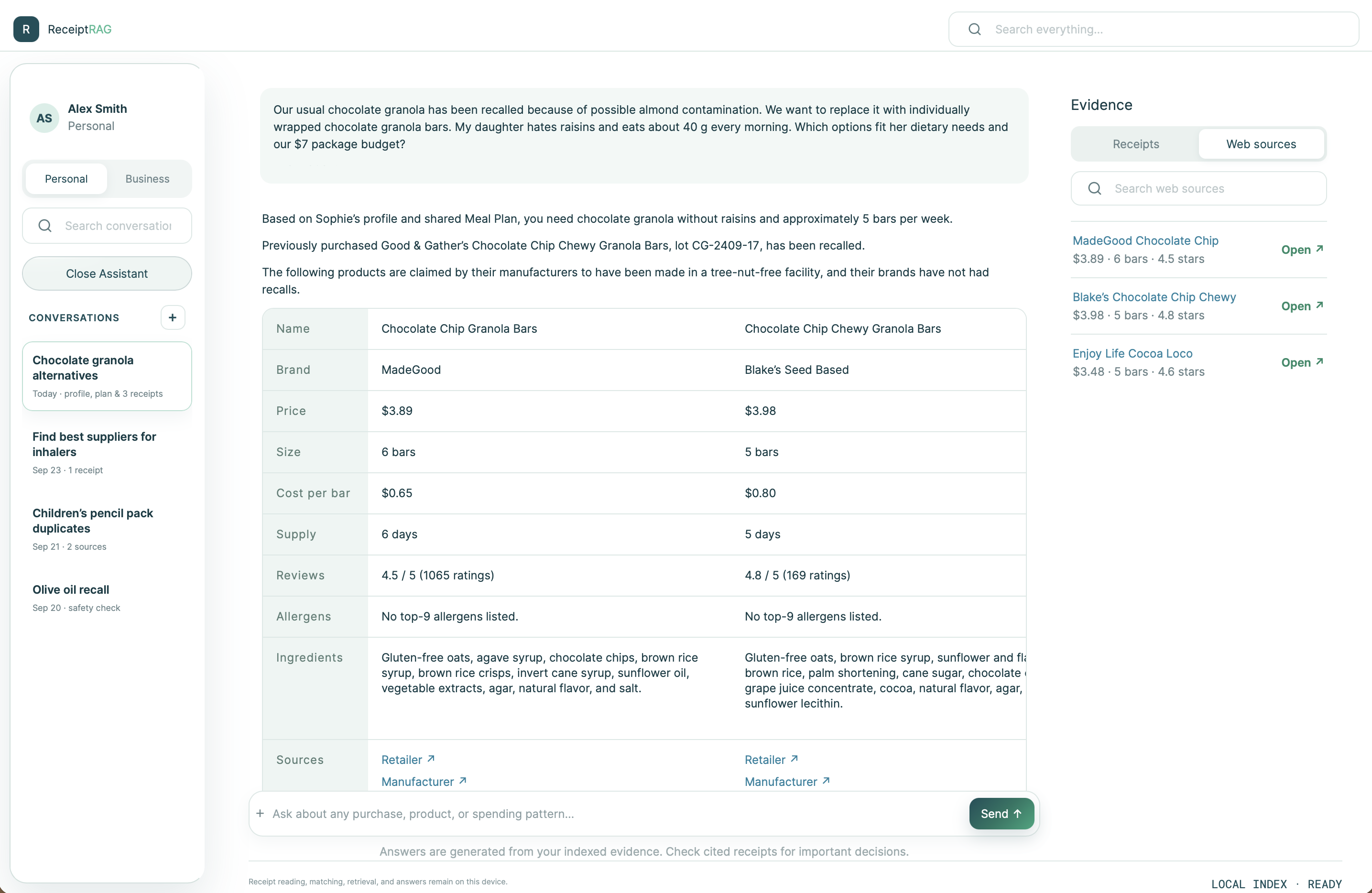 This is an image of the project I worked on that is named ReceiptRAG
